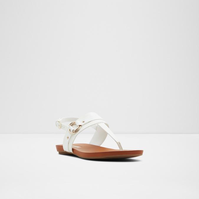 Pandra Women's White Flat Sandals image number 3