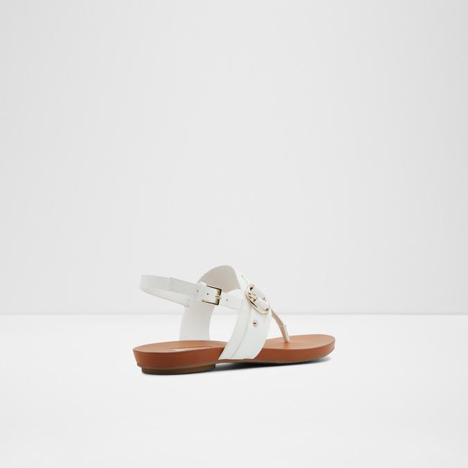 Pandra Women's White Flat Sandals image number 1
