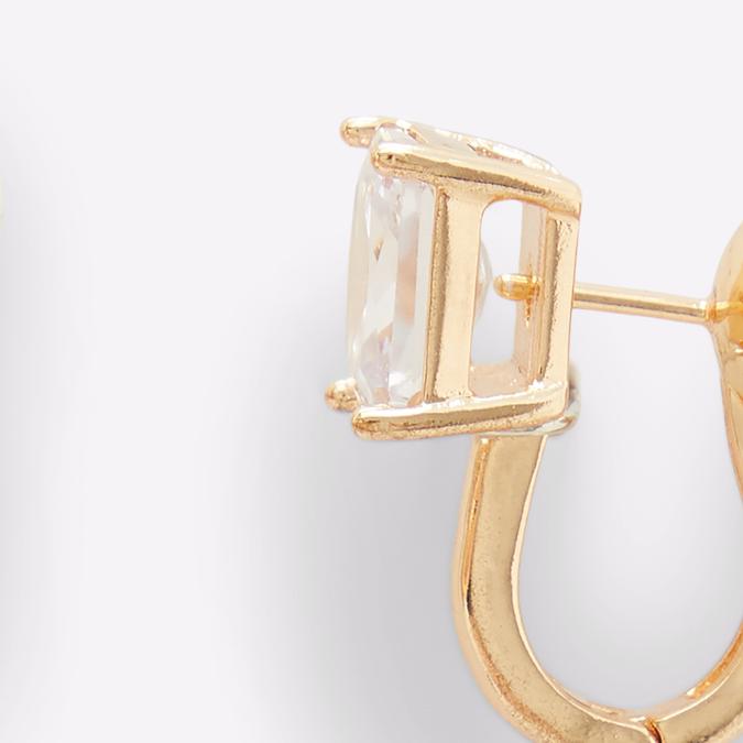 Pave Women's Clear On Gold Earrings image number 2