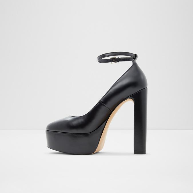 Fonda Women's Black Block Heel Shoes image number 2