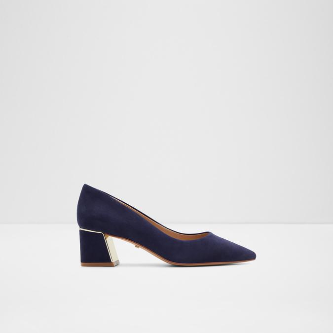 Elamaever Women's Navy Block Heel Shoes image number 0