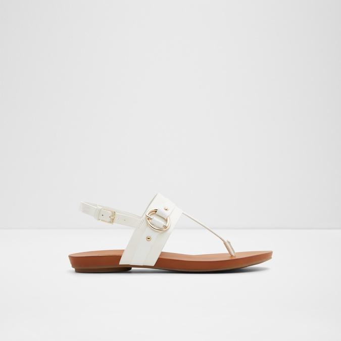 Pandra Women's White Flat Sandals image number 0