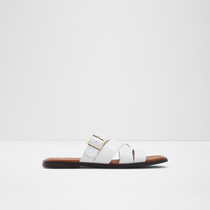 Dampel Men's White Cross Strap Sandals image number 0