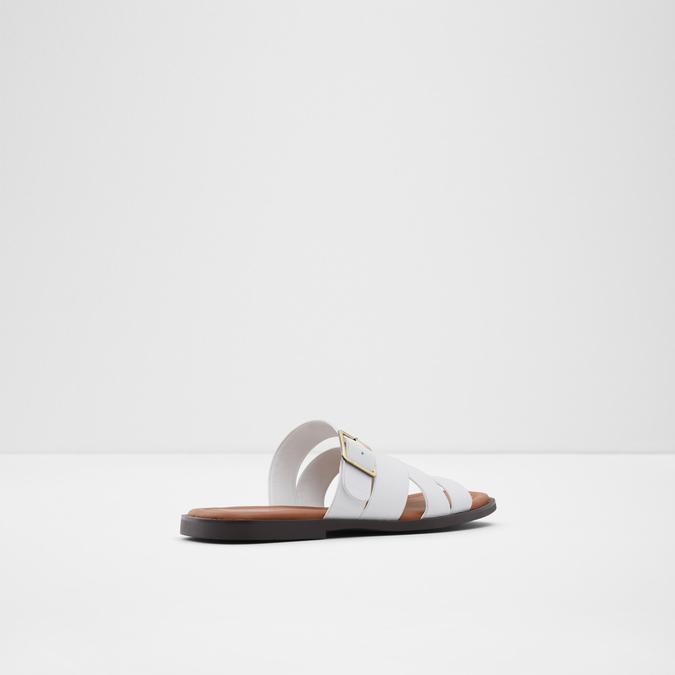 Dampel Men's White Cross Strap Sandals image number 1