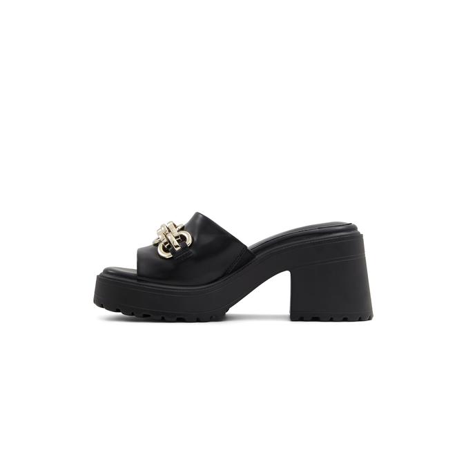 Cutie Women's Black Block Heel Sandals image number 2