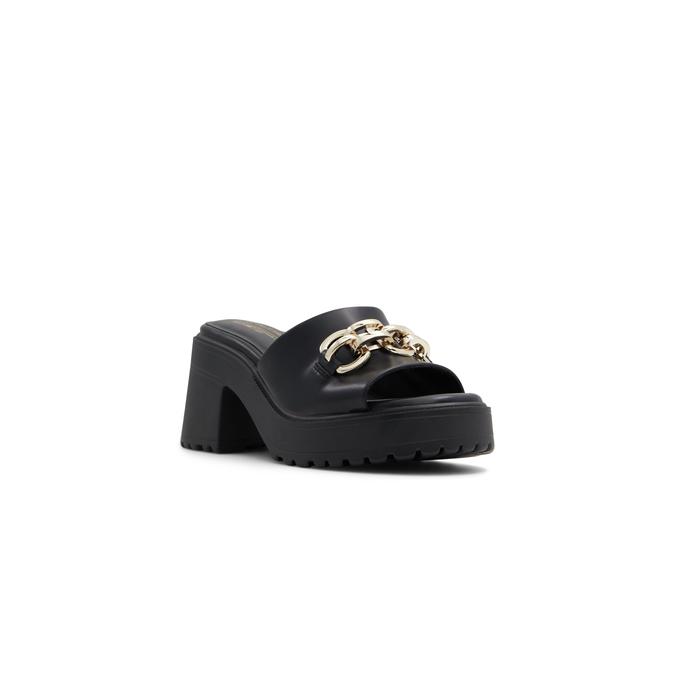 Cutie Women's Black Block Heel Sandals image number 3