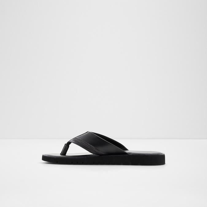 Olithien Men's Black Thong Sandals image number 2